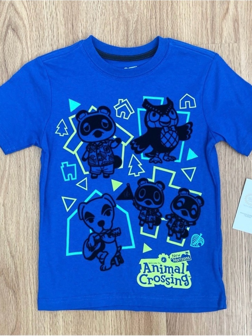 Animal Crossing New Horizons Boys Graphic T-Shirt Blue Nintendo XS 4/5 NWT